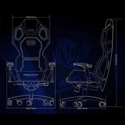 Herná stolička E-Blue Auroza – čierna/červená, umelá koža, podsvietená