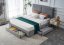Dvoulůžková postel BECKY — 160x200, látka, šedá
