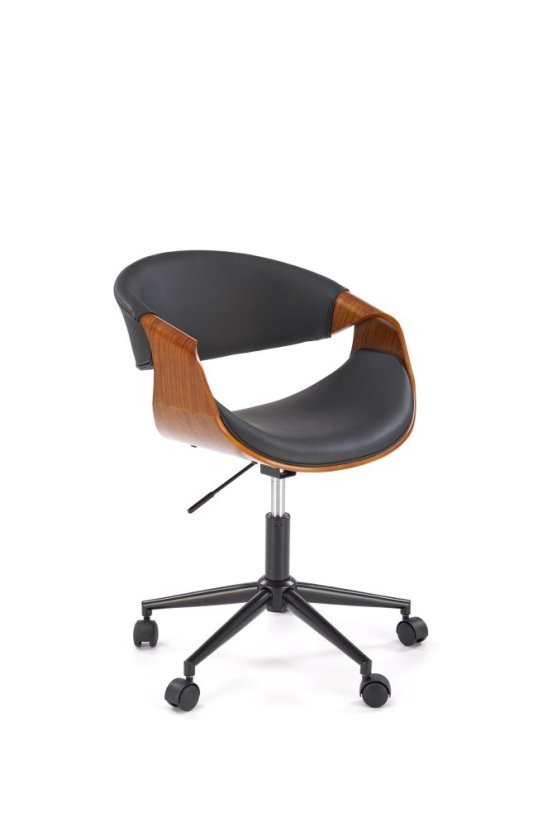 Kancelářské křeslo BILBO —  ekokůže, černá / ořech Halmar