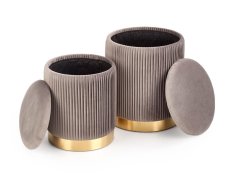 Set taburetů MONTY – samet, kov, šedá