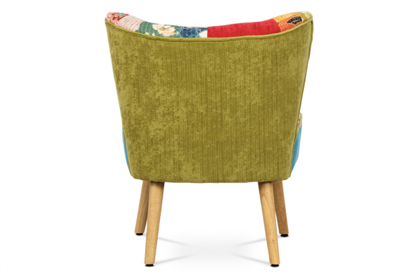Francouzské křesílko TIMIS - masiv kaučukovník, patchwork