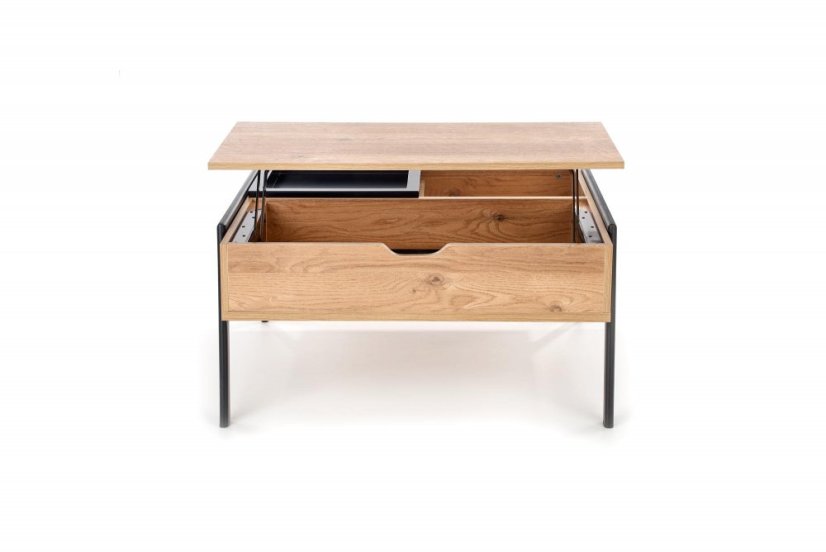 Konferenčný stolík PODIUM so zdvíhacou doskou — prírodná / čierna