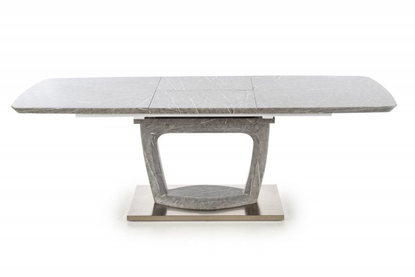 Jídelní rozkládací stůl ARTEMON –? 160x90x76 (+60), mramor, šedý Halmar