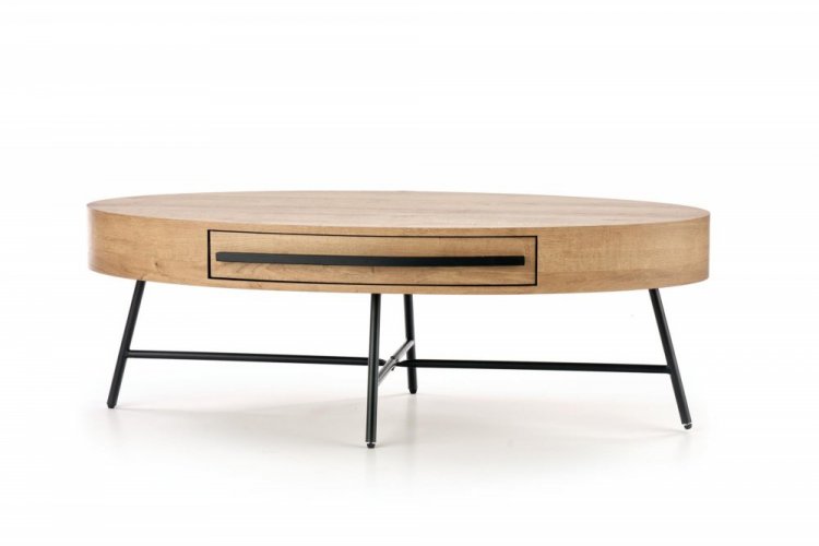 Konferenční stolek CAROLINA — černá / zlatý dub