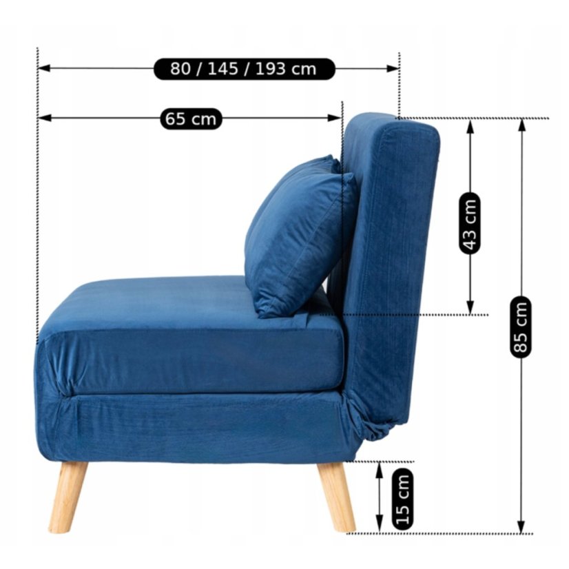 Luxusné Kreslo MARRY 2 v Modrej – Moderný Dizajn a Pohodlie