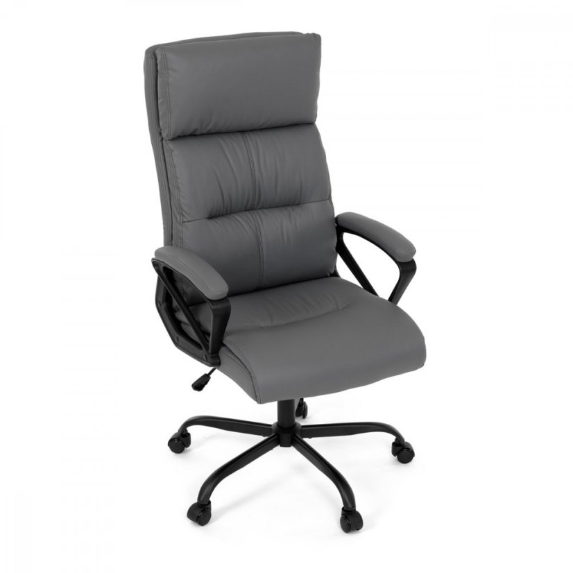 Kancelářské křeslo HOLMES — kov, ekokůže, šedá Autronic