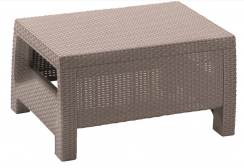Zahradní stolek malý — umělý ratan, 77×57×42, capuccino