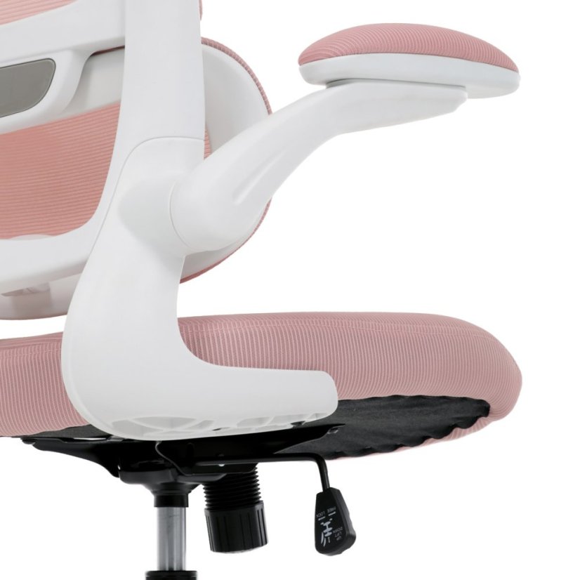 Kancelářská ergonomická židle ROSI —  síťovina, růžová