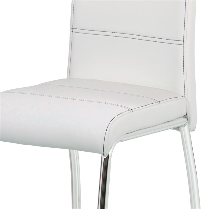 Jedálenská stolička LAVENA - bielá, hladká ekokoža