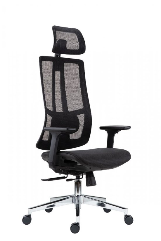 Kancelárska ergonomická stolička RUBEN — sieťovina, čierna, nosnosť 150 kg