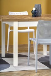 Jídelní rozkládací stůl TIAGO 2 –⁠ 140x80 (+80), dřevo, dekor dub / bílá
