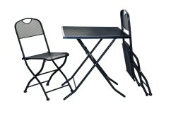 Skládací stůl FELIPO — 70×70 cm, černý kov