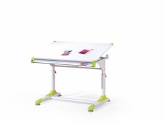 Dětský výškově stavitelný stůl COLLORIDO - kov/MDF, zelená a růžová Halmar