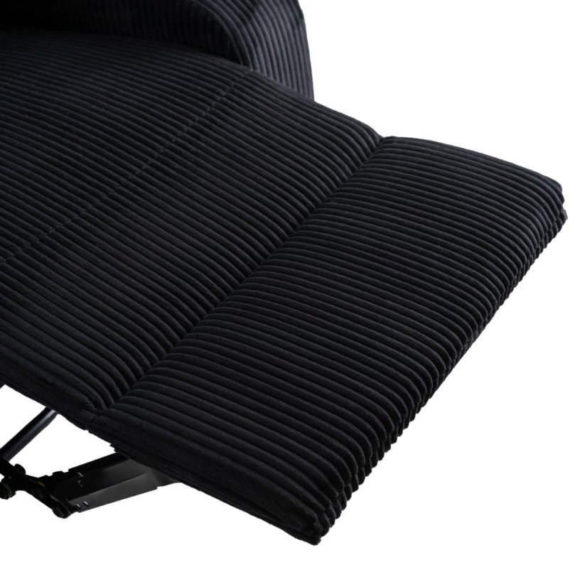 Štýlové kreslo TORRES z čierneho manšestru s držiakom na poháre