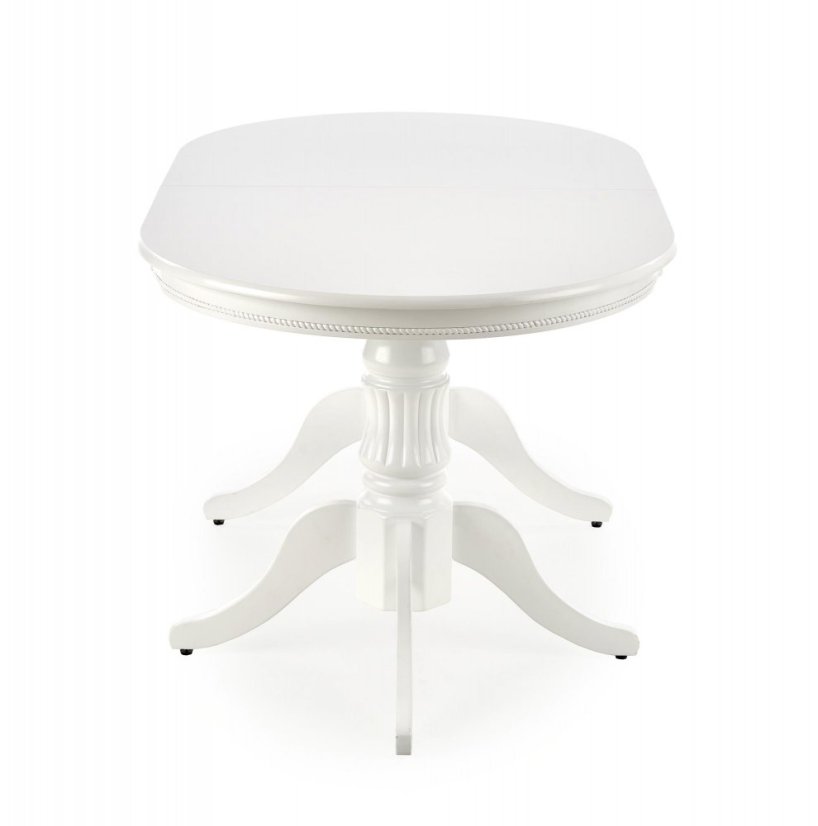 Jídelní rozkládací oválný stůl JOSEPH — 150-190×90×77, masiv, bílá Halmar