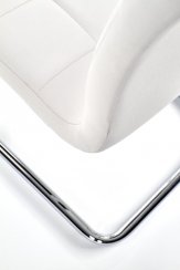Jedálenská stolička POLY – kov, eko koža biela