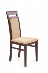 Jedálenská stolička ALBERT – masív, látka, tmavý orech / béžová