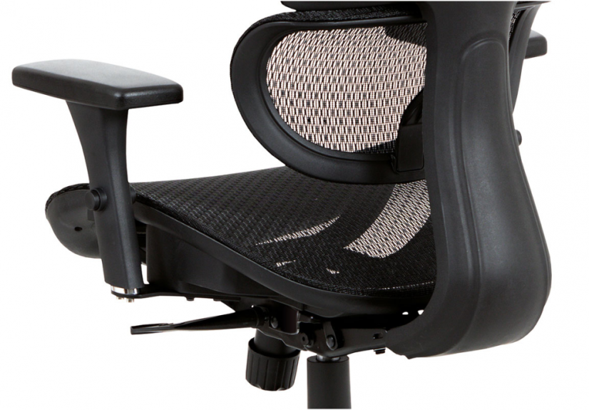 Kancelářská ergonomická židle NITE — s podhlavníkem a područkami, černá