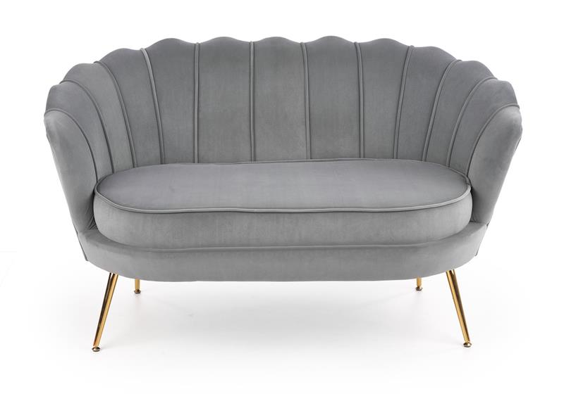 Designová pohovka AMORINITO — kov, šedá látka, nosnost 200 kg Halmar