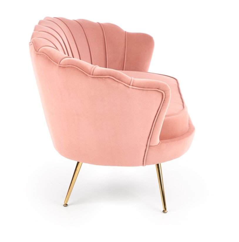 Designové křeslo AMORINITO — kov, růžová látka Halmar