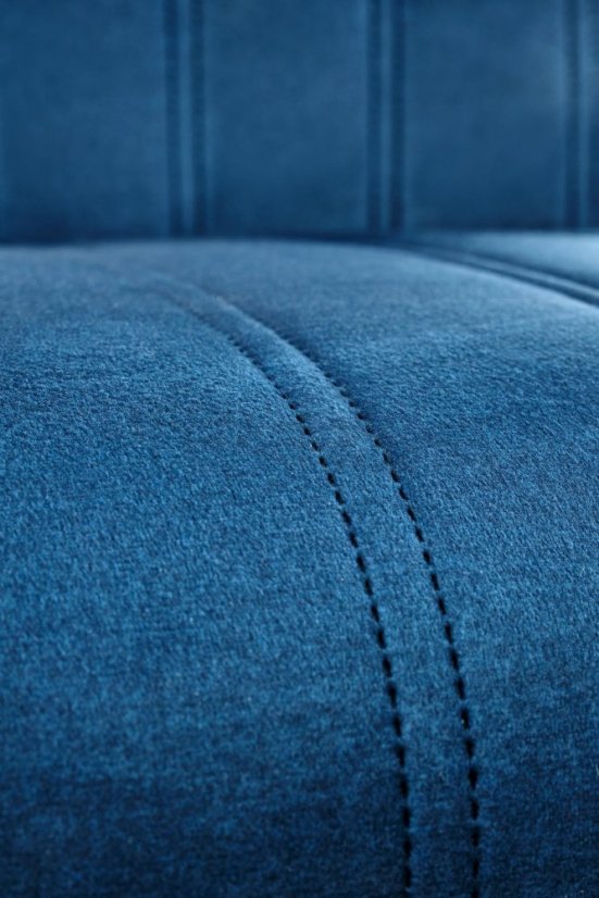 Jedálenská stolička DIEGO 3 — zamat, medový dub, modrá