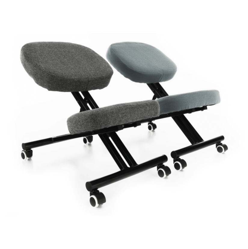 Ergonomická kľačka KILIAN – svetlosivá/čierna, látkový povrch