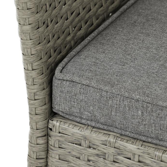 Zahradní sestava LUNGO – 100x60x69 cm z šedého polyratanu pro 5 osob, Autronic