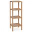 Regál, 4 police, masív bambus, prírodný odtieň, nosnosť 12 kg
