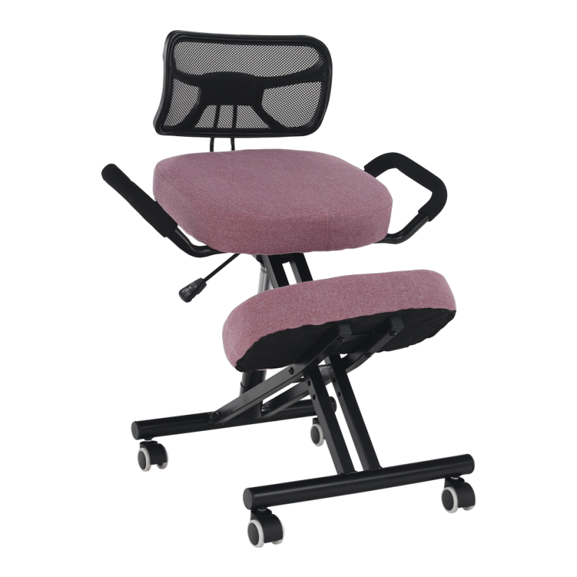 Ergonomická kľakačka RUFUS – ružová/čierna z kovu