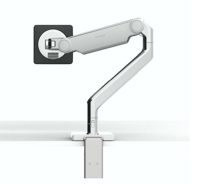 Držiak na displey HUMANSCALE - upevnenie na svorku, leštený hliník, viac farieb - Farebné varianty držiaka HUMANSCALE: Strieborno-šedá