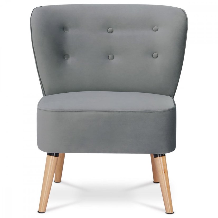 Francouzské křeslo GRENA - látka, šedo-stříbrná