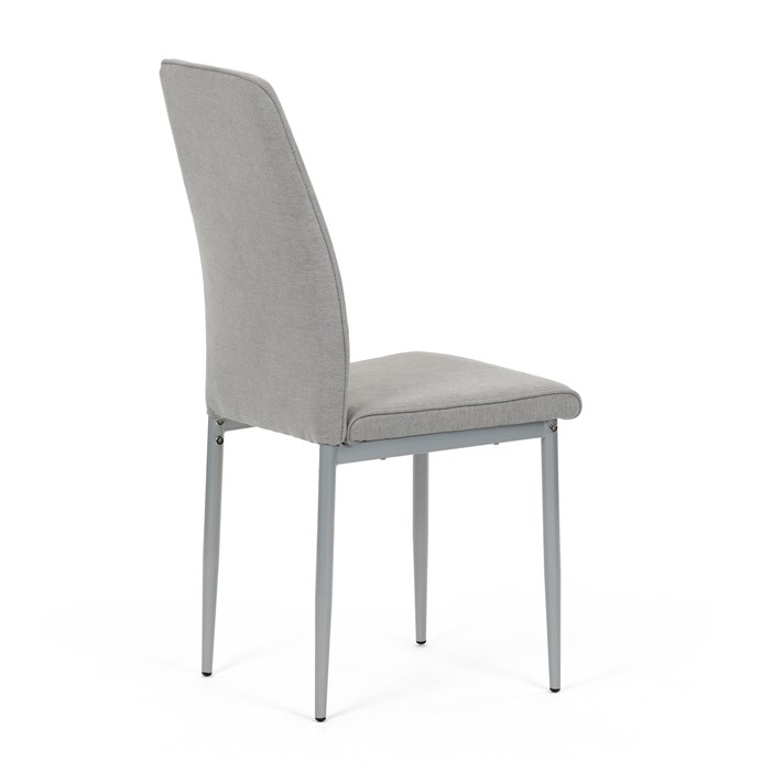 Jedálenská stolička LENA s sivým poťahom a šedými kovovými nohami