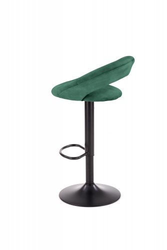 Barová židle POLO – kov, látka tmavě zelená