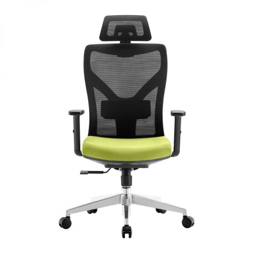 Kancelářská ergonomická židle BOLTON — černo-zelená, nosnost 150 kg