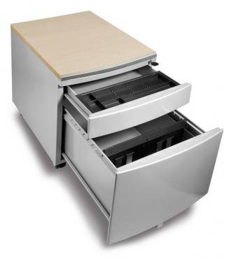 Pojazdný kontajner Mayer 32P8 AH — strieborný, javor