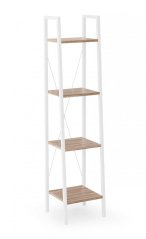 Úzky regál NARVIK — dub sonoma, biela