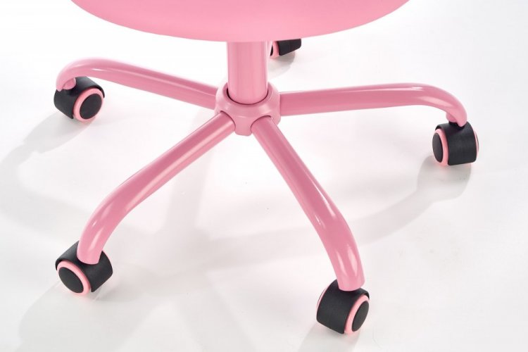 Detská stolička na kolieskach PURE - ekokoža, ružová