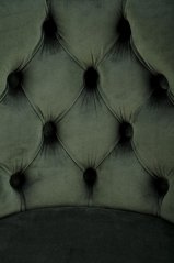 Barová stolička VANITAS — oceľ, látka, zelená