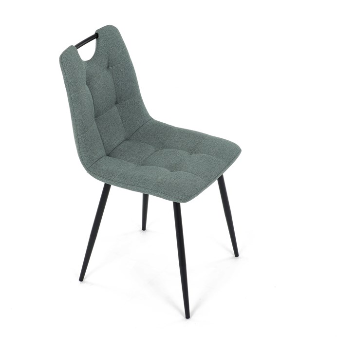 Jídelní židle FORMA – zelená látka, černé kovové nohy Autronic