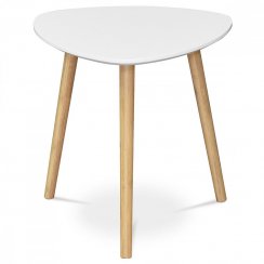 Konferenční stolek KLEFA — bambus, přírodní / bílá
