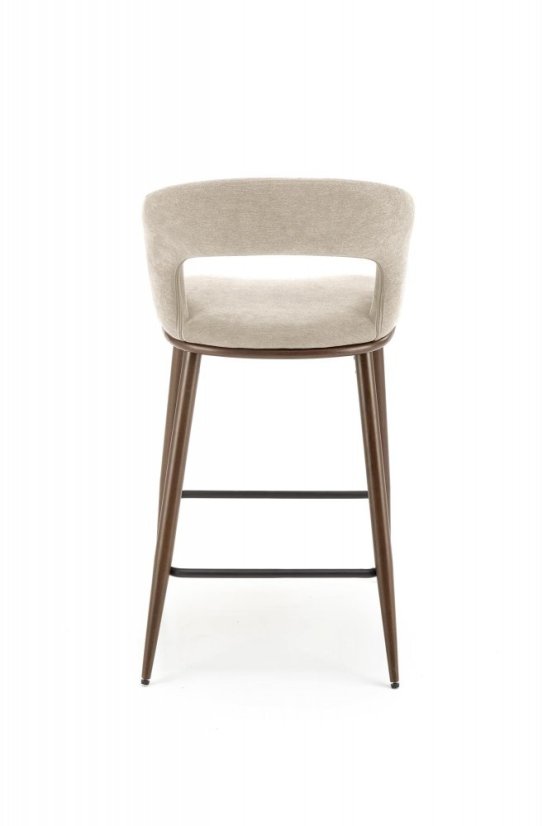 Barová stolička LINUS — oceľ, látka, béžová