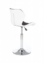 Barová stolička MATRIX 2 - kov, látka, ekokoža, čierna / biela