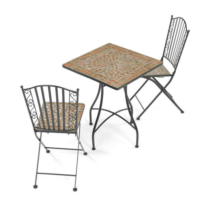 Záhradný set MOSAIC IIII 1+2 – keramická mozaika, kovová konštrukcia