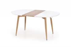 Jídelní kulatý rozkládací stůl CALIBER – 160x90x76 (40) dub sonoma, bílý