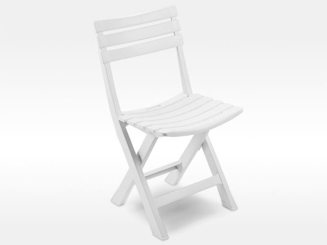 Zahradní skládací židle FOLDI 4 ks — bílá, plast