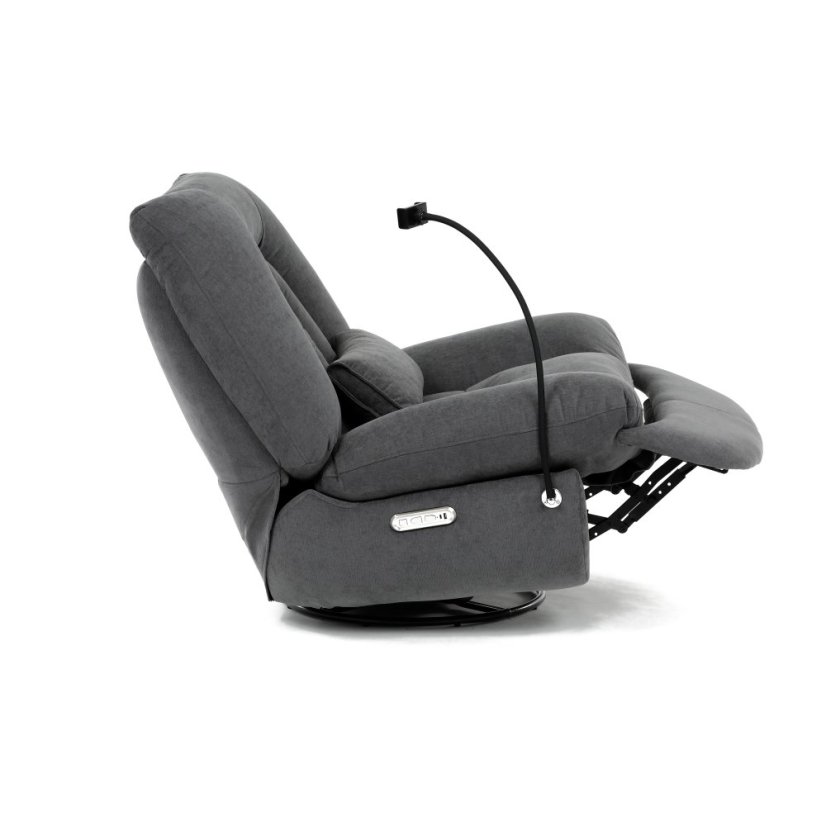 TV polohovací křeslo s elektrickým zabudovaným ovládáním LUMIO  — šedá látka, nosnost 160 kg Autronic