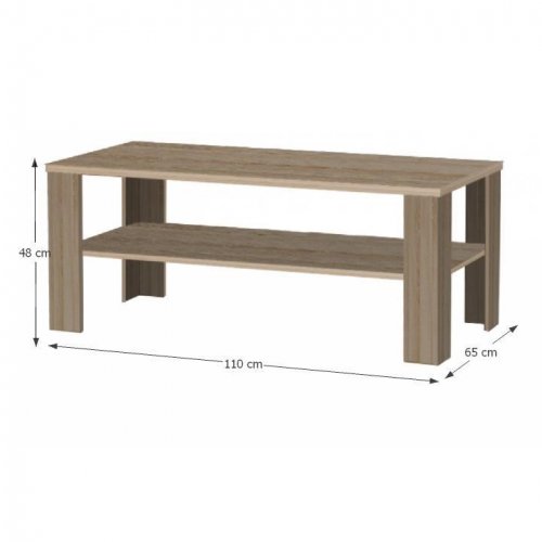 Konferenční stůl INTERSYS — 110x65x48 cm, více barev - Barva dřeva INTERSYS: Dub sonoma