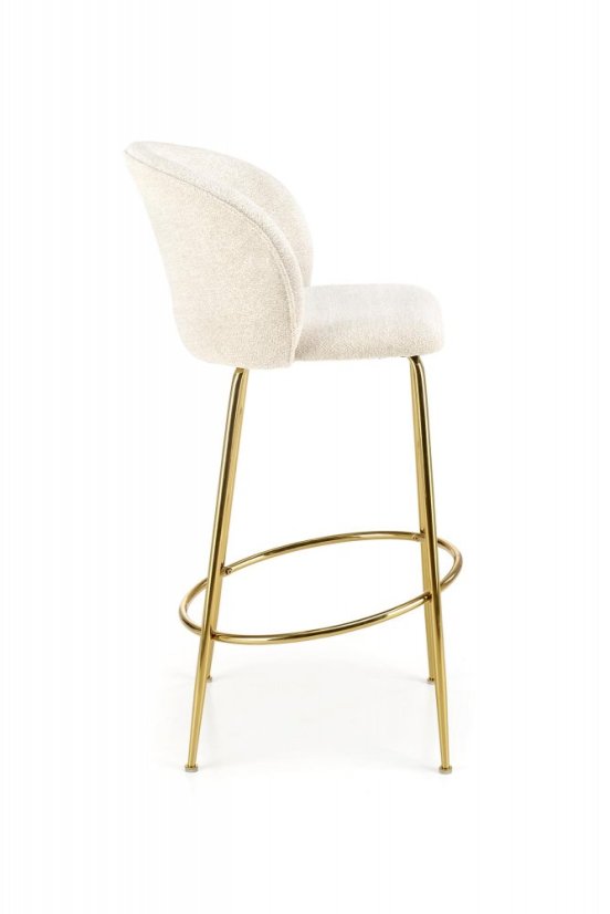 Barová stolička KARO — kov, látka, krémová