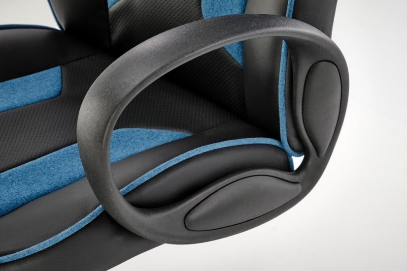 Herní křeslo RAGNAR — látka, ekokůže, černá / modrá Halmar