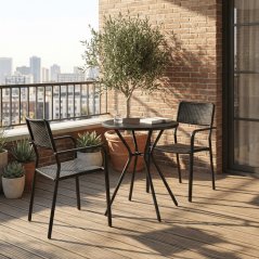 Zahradní stůl KAFÉ – černá, plast, 60x60 cm, Autronic